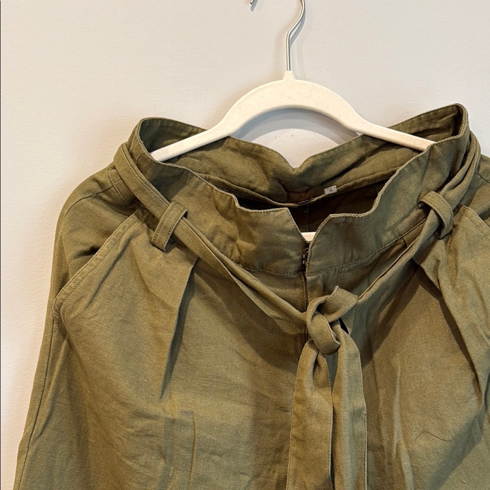 Free People FP ONE Imogen Olive Green Tie-Waist Pants